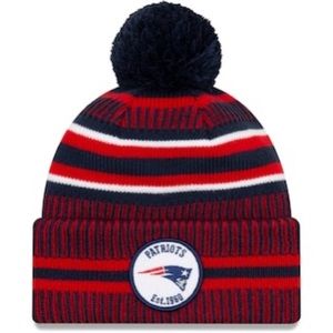 Navy/Red New England Patriots Sideline Knit Hat